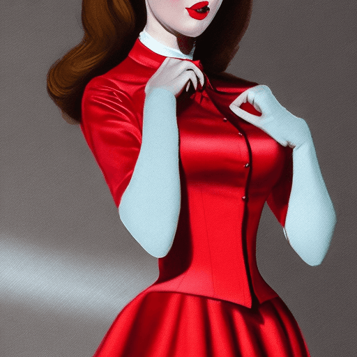 AI generated: (full view), (ultra accurate), (perfect faces no deformed), (perfect tight red fully neck-buttoned s...