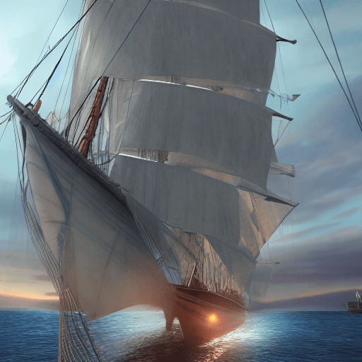 AI generated: Photo of a ultra realistic sailing ship, dramatic light, pale sunrise, cinematic lighting, battered,...
