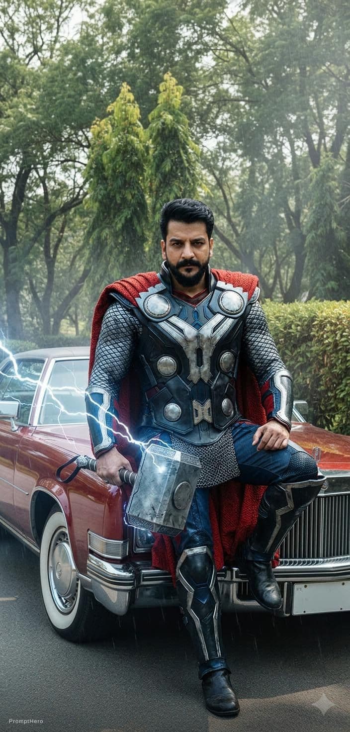 AI generated: Thor of Marvel, 8K, masterpiece, octane render, ray-tracing