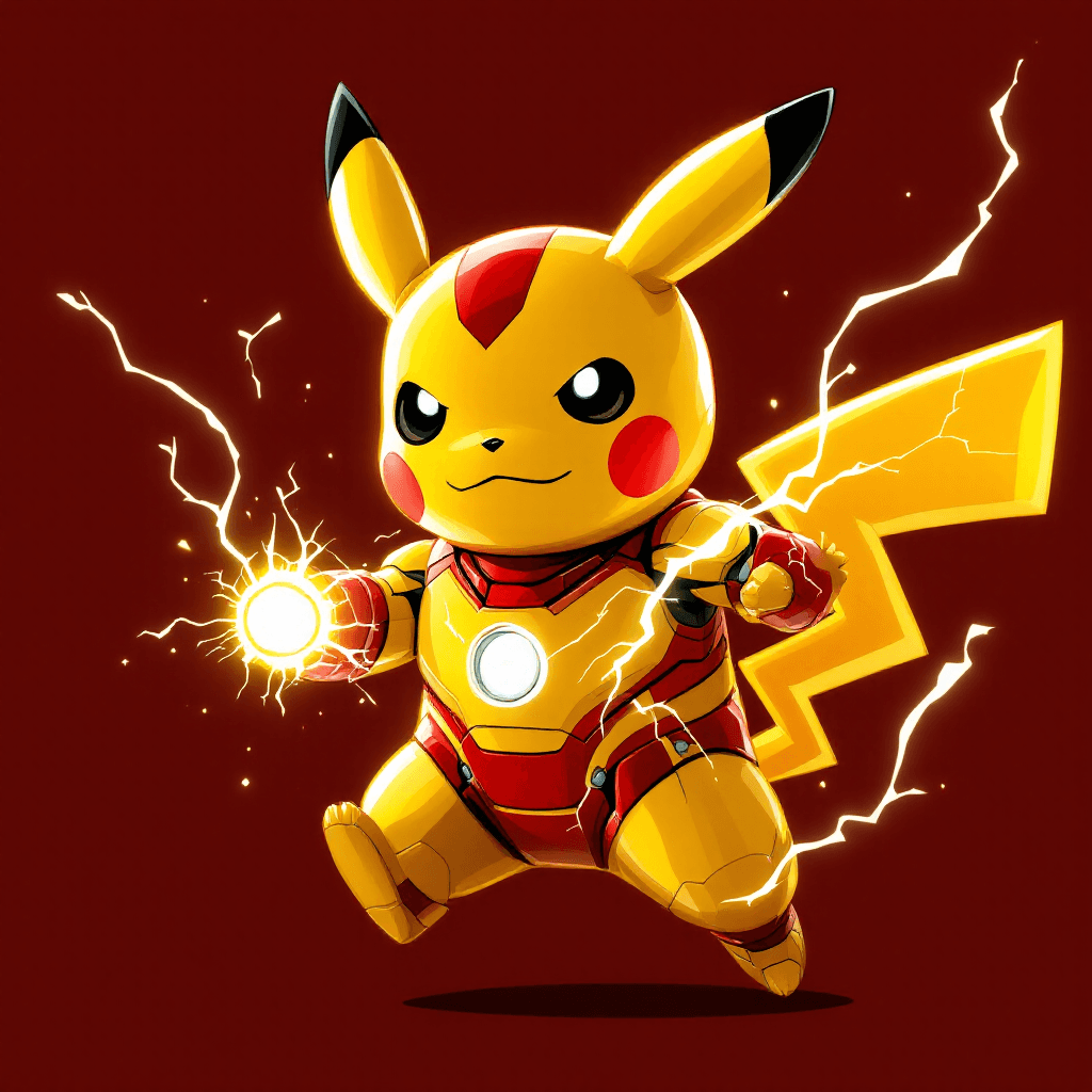 AI generated: PIKACHU LIKE IRONMAN WITH LIGHTENING