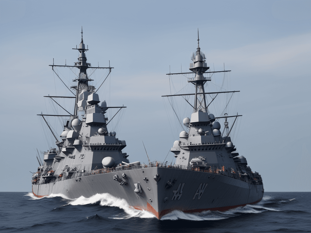 AI generated: A warship
