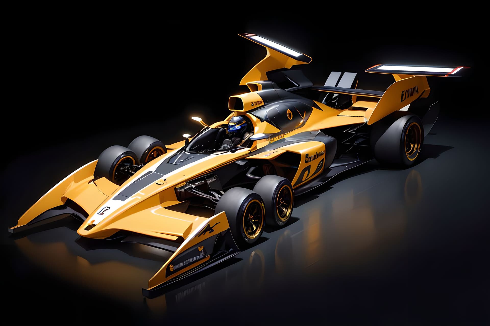 AI generated: Racing Stadium scenery, (Animation:Future GPX Cyber Formula), (futuristic racing Super car:Asurada),...