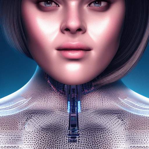 AI generated: Artificial intelligence female face android, high detail graphics, cinematic lights, 4k, artstation,...