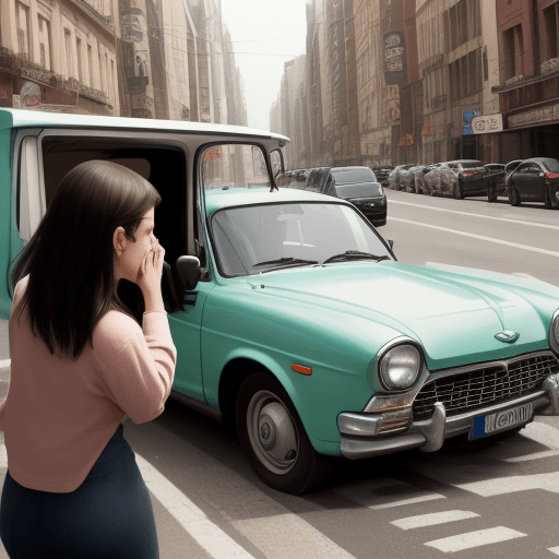 AI generated: Stopping the car