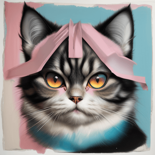 AI generated: print collage of a persian  cats face withpink eyes, in the style of josef kote, grunge beauty, dain...