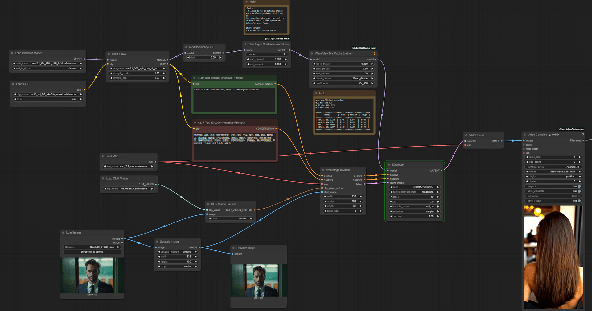 My personal basic and simple Wan2.1/Wan2.2 I2V workflows based on ComfyUI native one