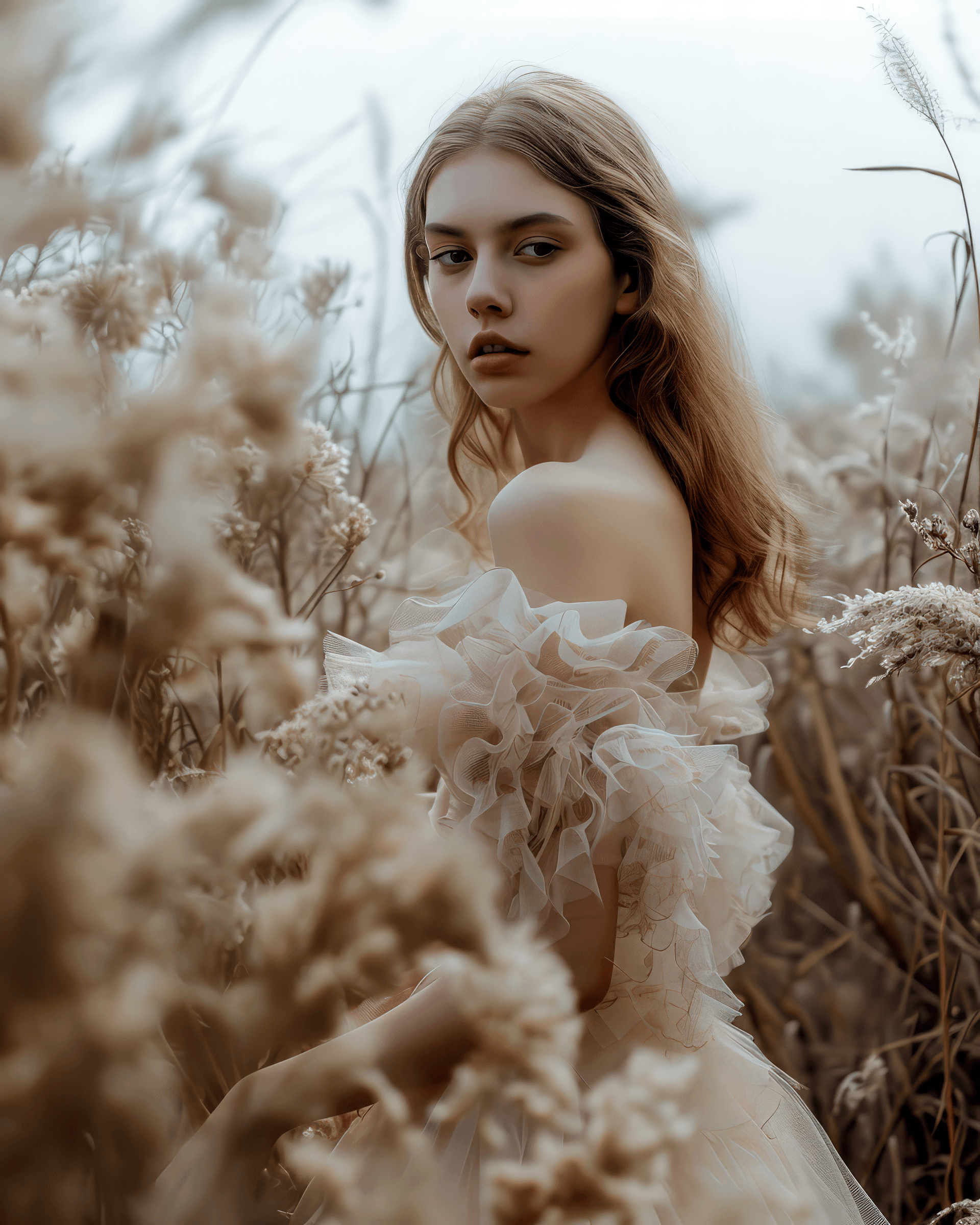 AI generated: close up photo, martius_fuzz, In a realm where fantasy softly blends with understated elegance, a ca...