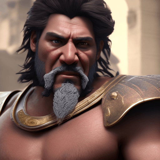 AI generated: Hyper realistic Hector from troy character design, smoke , photorealistic , octane render, unreal en...