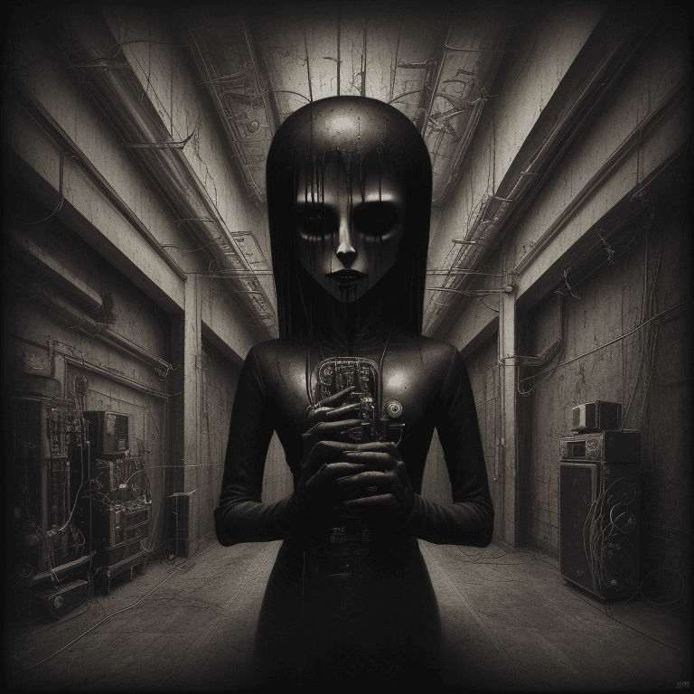 AI generated: music Album cover picture, surreal art, oil picture, industrial rock