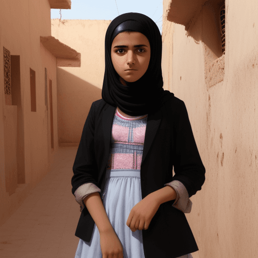 AI generated: Black hair, black eyes,14 years old morrocan girl wearing modern clothes
she is 56 kg and 167 cm tal...
