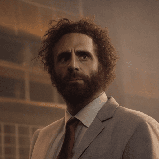 AI generated: jordan peterson norse god (tv-show: american gods style) glowing eyes like djin