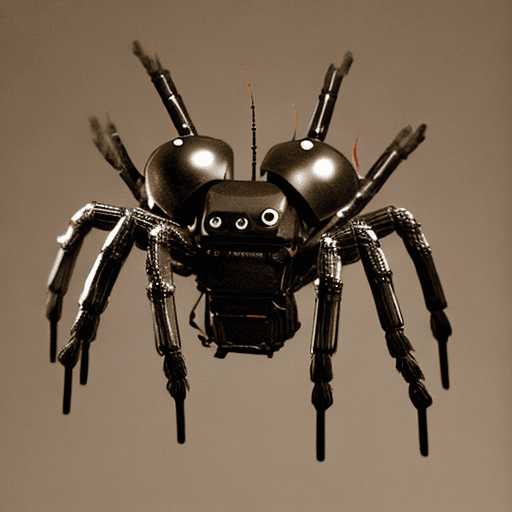 AI generated: arachnid robot, without antennae
