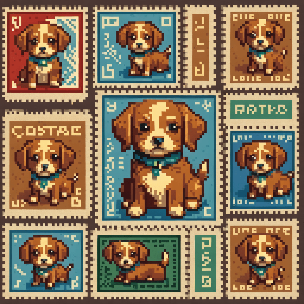 AI generated: llittle dog, 64 bits Pixel Art