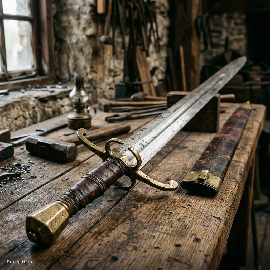 AI generated: retro sword
