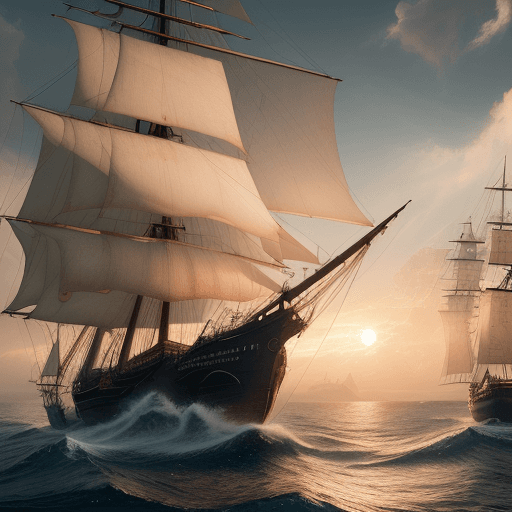 AI generated: Photo of a ultra realistic sailing ship, dramatic light, pale sunrise, cinematic lighting, battered,...