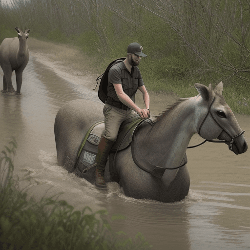 AI generated: guy saving wildlife