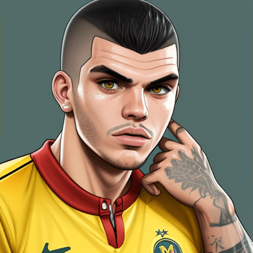 AI generated: Mauro Icardi as a GTA San Andreas cartoon, Mauro Emanuel Icardi Rivero imagined as a cartoon drawing...