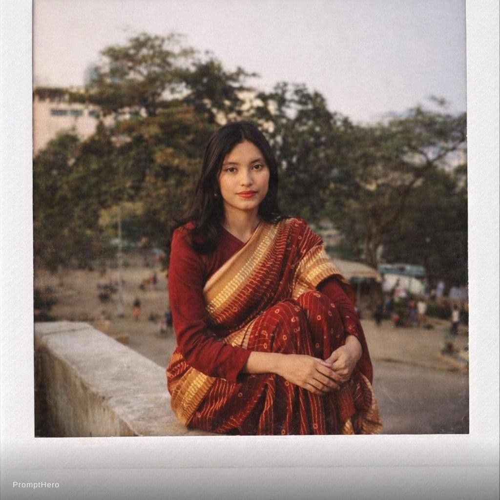 AI generated: polaroid photograph of an uploaded image person, sitting on the edge --chaos 75 --ar 1:2 --raw --pro...