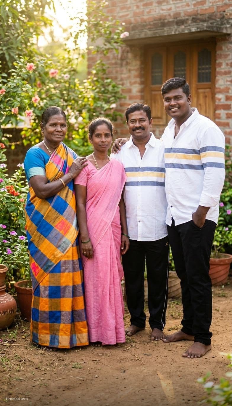 AI generated: happy family with little smile