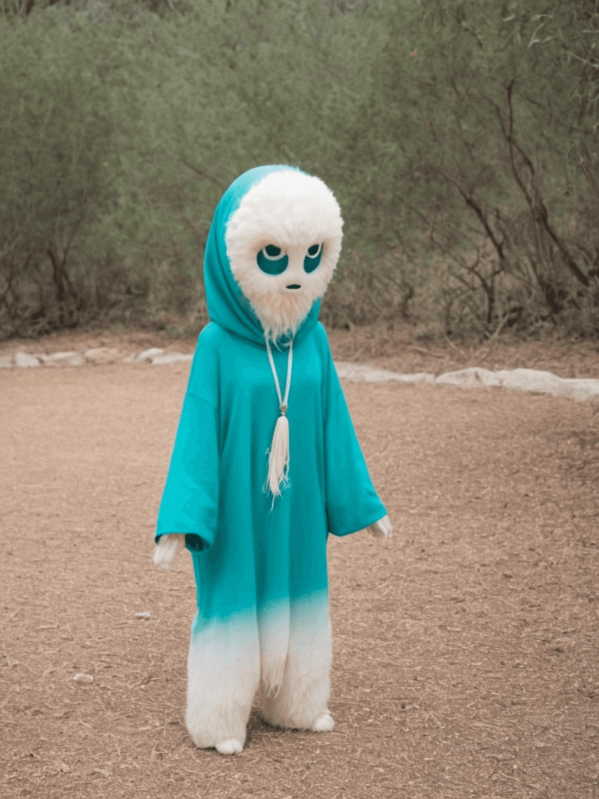 AI generated: Ghost, in Alpaca-style Teal,