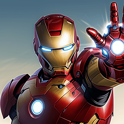 AI generated: lion
armure d'iron man 
pas de casque