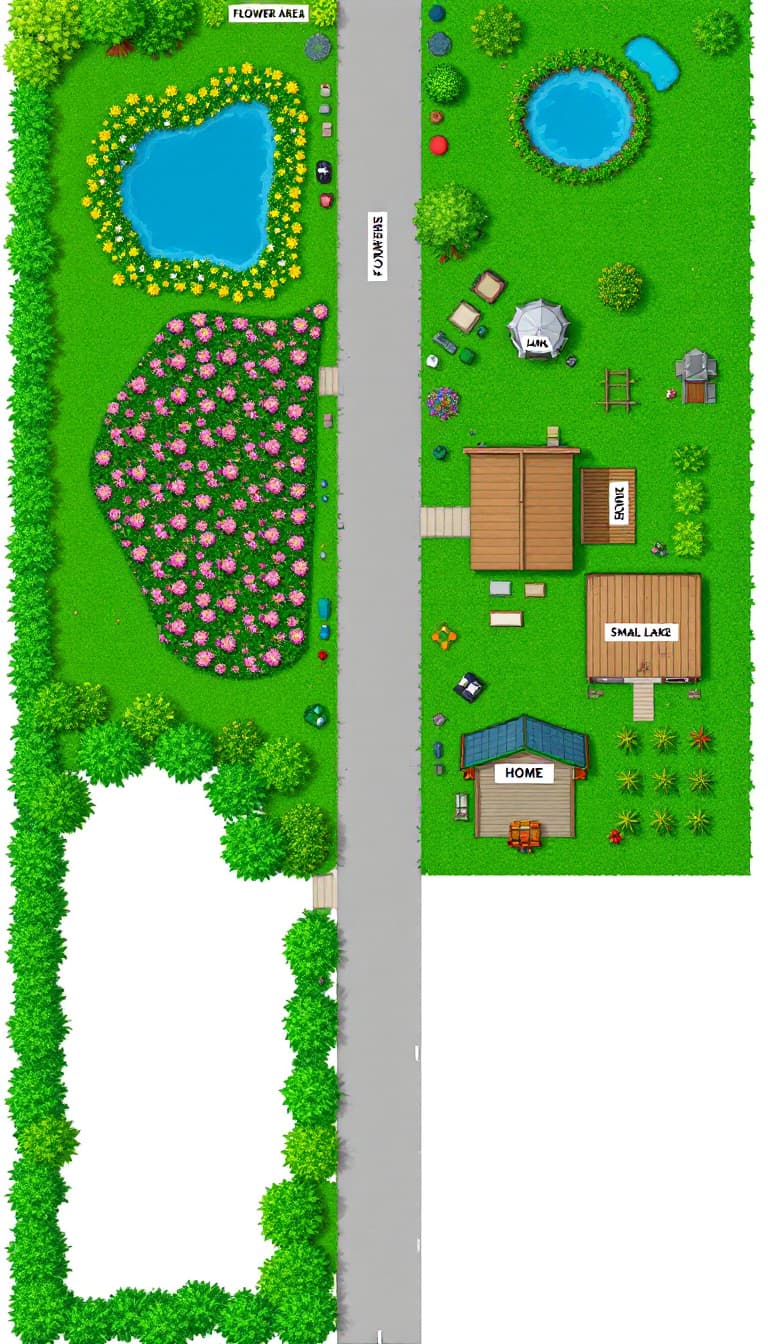AI generated: 
### **Core Instructions**  
"Generate a **strict top-down 2D site plan** with **no perspective**, d...