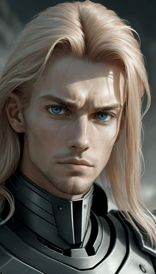 AI generated: three-quarter close-up portrait, stunningly beautiful 30 y. o man, slender athletic figure, handsome...