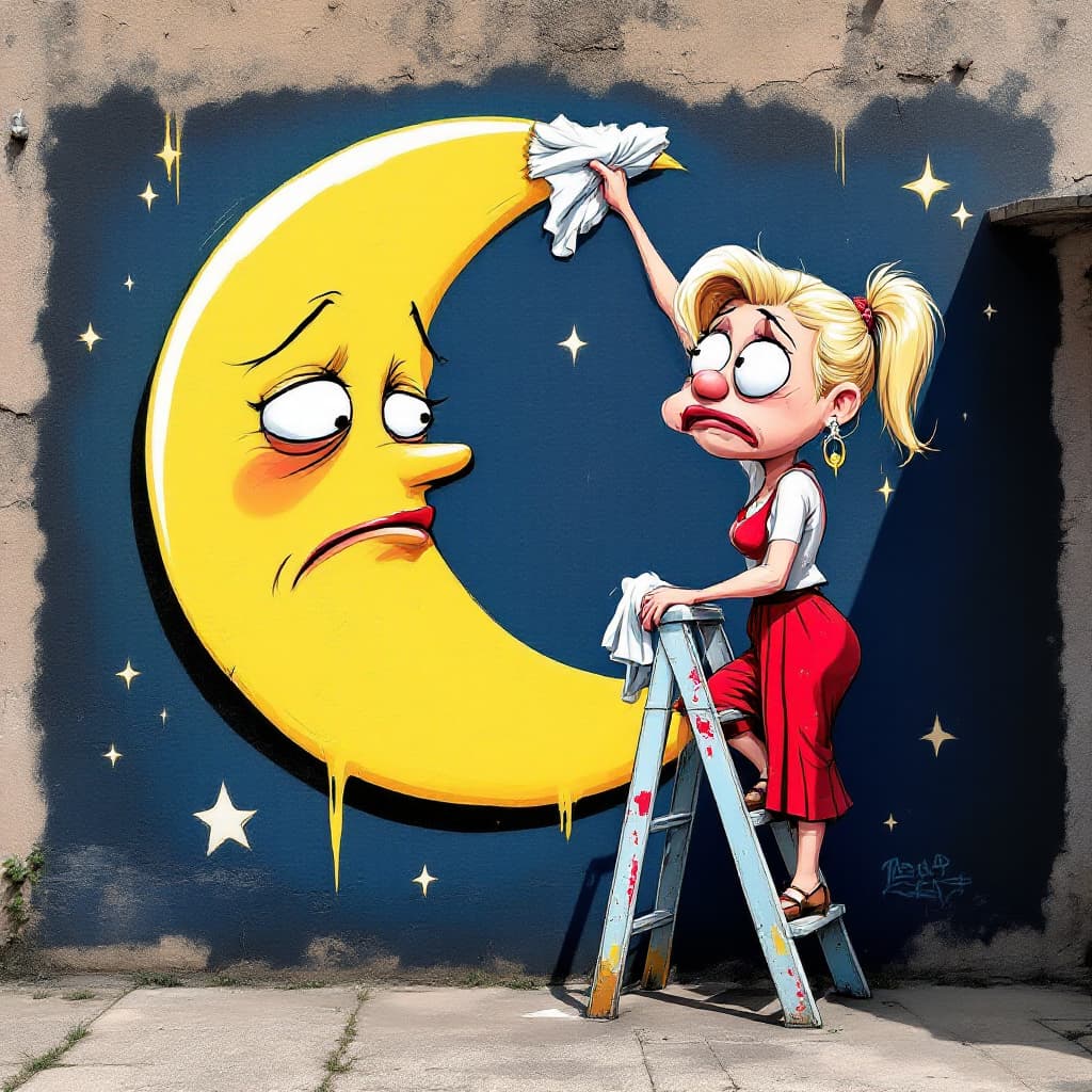 AI generated: Purely graffiti is an artistic image - a plot. Graffiti style, painted on the wall, Cartoon, Comics,...