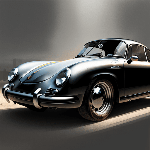 AI generated: Porsche 356C Coupé, Baujahr 1964,, im Stil von Russ Mills, Michael Garmash, 