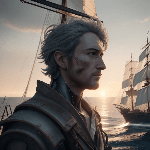 AI generated: Photo of a ultra realistic sailing ship, dramatic light, pale sunrise, cinematic lighting, battered,...