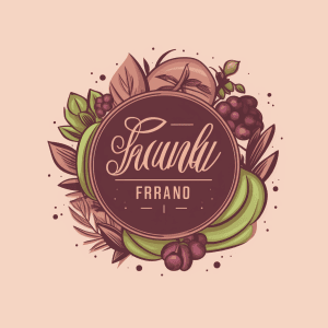 AI generated: Fresh, natural, and organic food brand logo design with earthy green and brown letters and fresh pro...