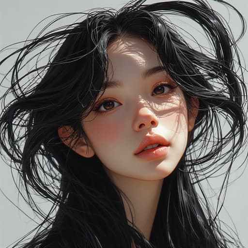 AI generated: A **hyper-realistic, ultra-detailed portrait** of a **stunning female character** with **fair skin**...