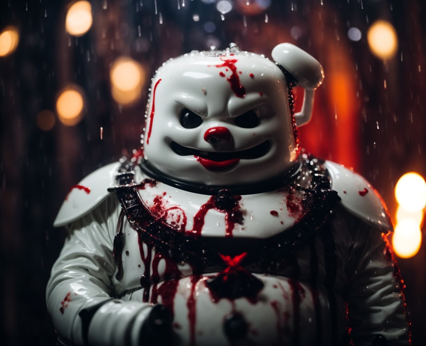 AI generated: Stay Puft Marshmallow Man as a surreal masterpiece of a gothic vampire, angry, gothic enchanted (ado...