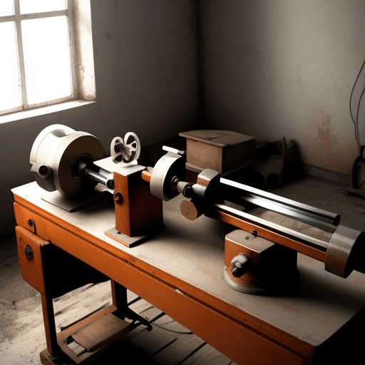AI generated: soviet lathe