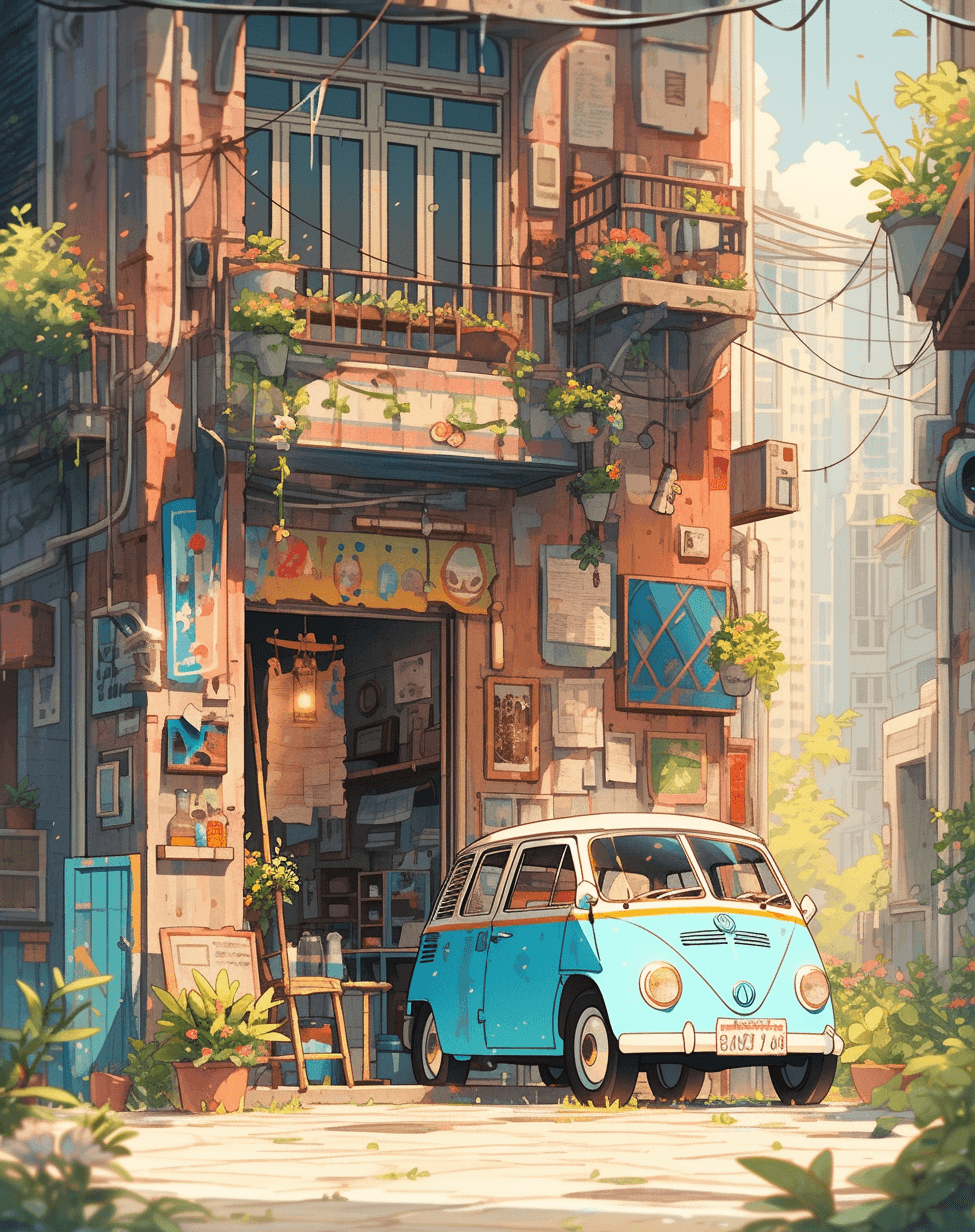 AI generated: a colorful building, in the style of intricate cityscapes, cartoon mis-en-scene, photo-realistic lan...