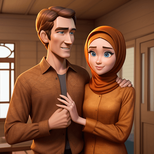AI generated: Disney Pixar film poster, a man with short hair, handsome and kind wearing a brown long-sleeved bati...