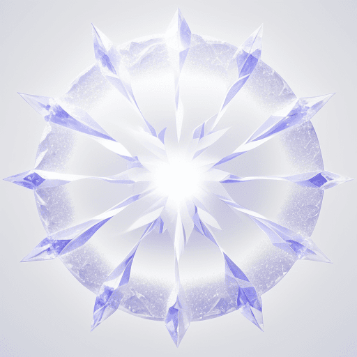 AI generated: a white and ethereal background with a crystallized ring circle floating in the middle of the screen...