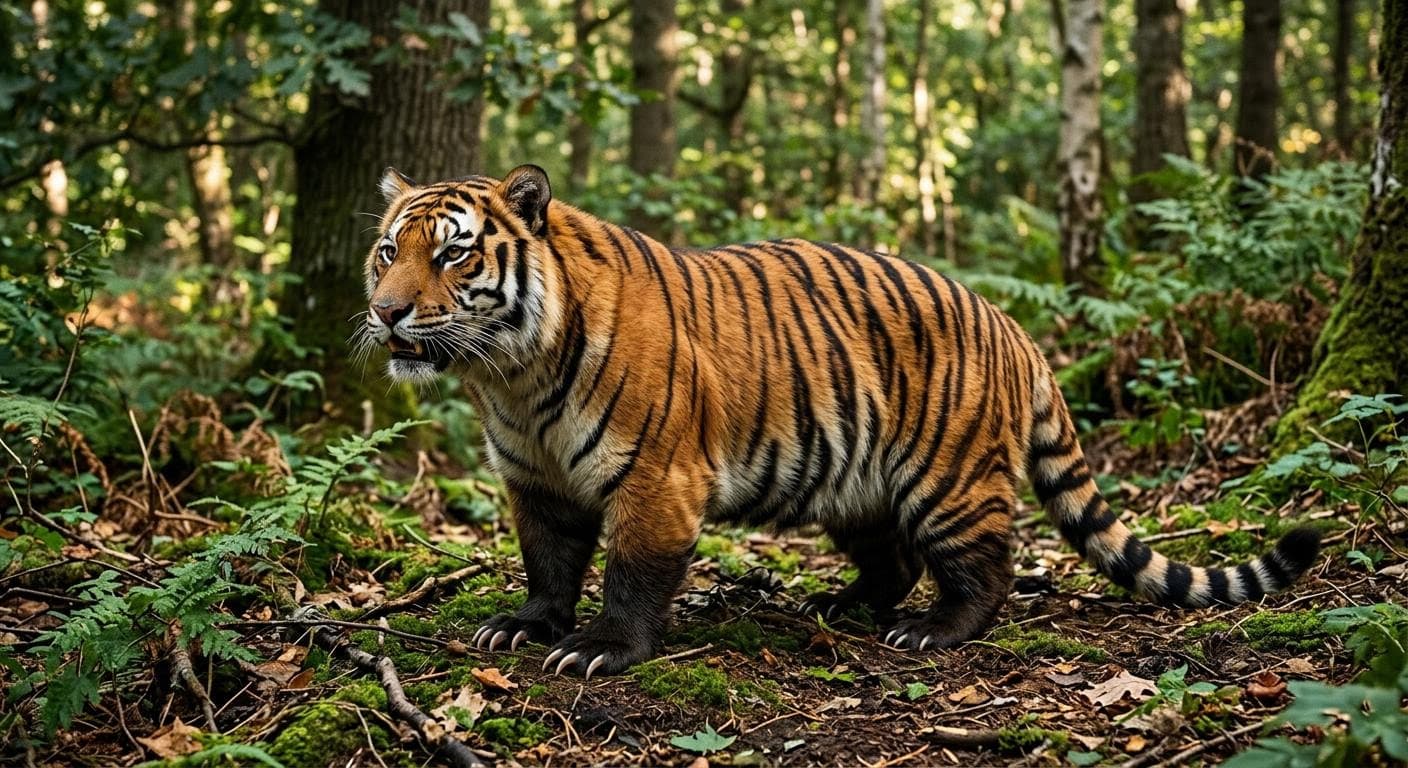 AI generated: Create a new animal that is a mix of a Tiger and a badger