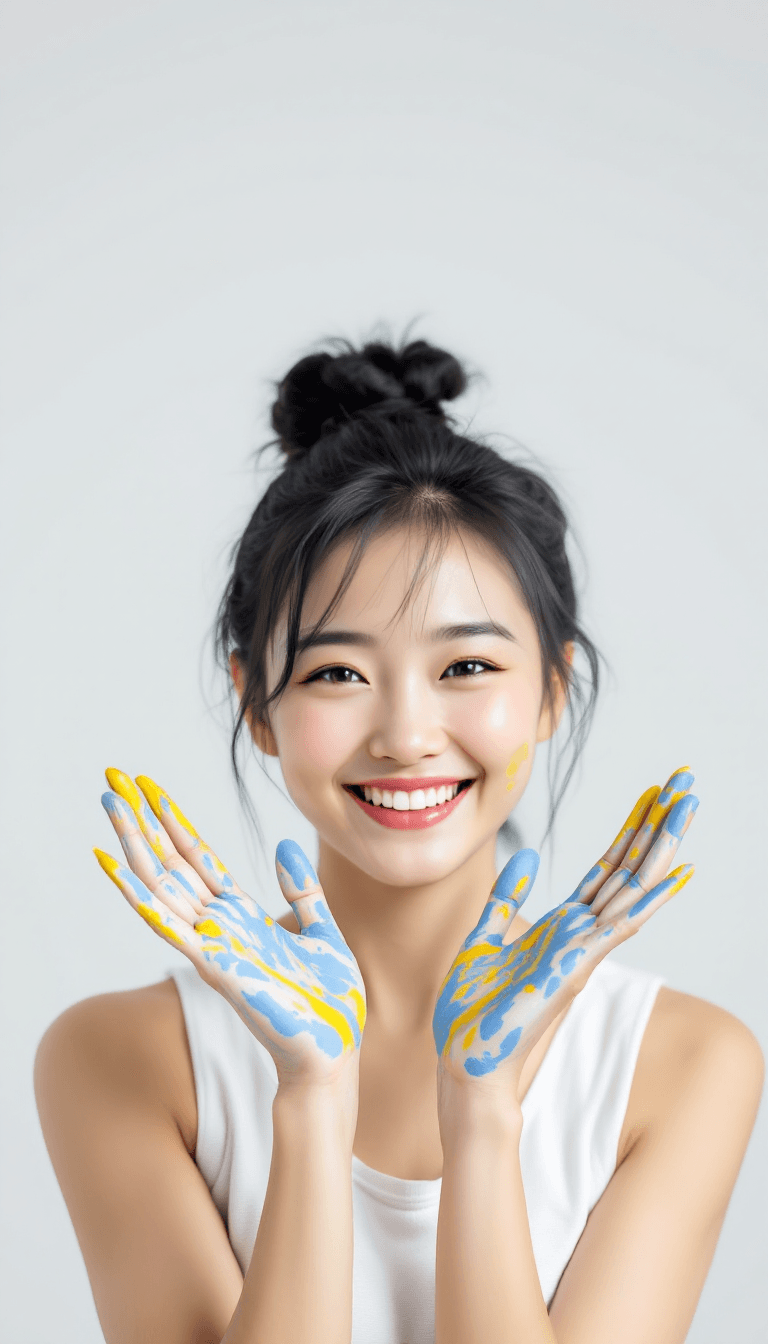 AI generated: The image shows a young Chinese woman with black hair tied in a bun and wearing a white sleeveless t...