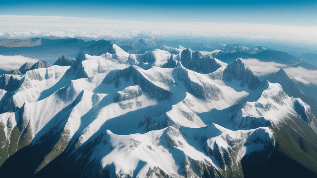 AI generated: Aerial shot with sky and mountains in it