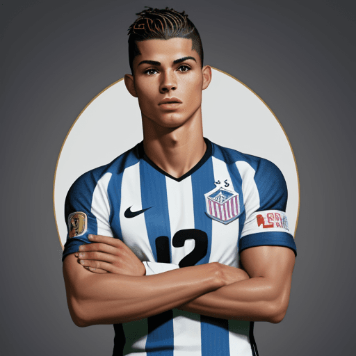 AI generated: quiero el dibujo de la silueta de un jugador de futbol americano en pose de CR7 con el número 21 en ...