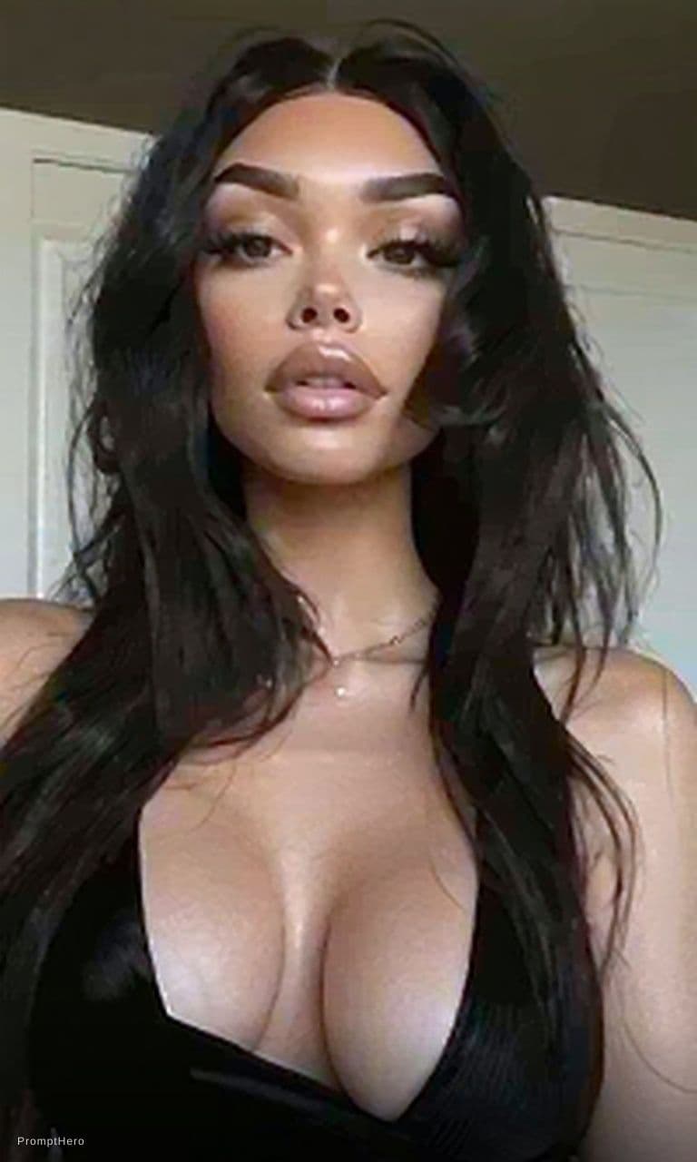 AI generated: fill this image to see her body but just what is black 
