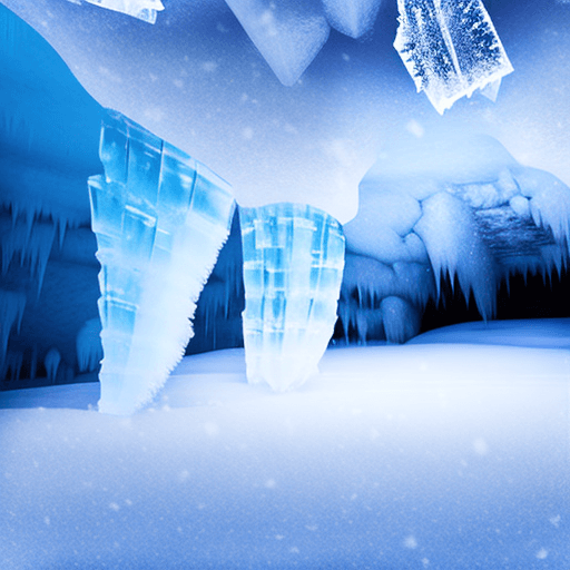 AI generated: snow storm in an ice cave.
ice crystals falling to the ground.
flat barren horizon.
Style: photo rea...