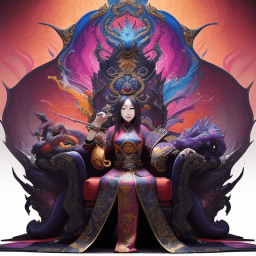 AI generated: showcase the magnificence of Orochi, colorful masterpiece, 1 malay lady, extremely detailed dragon, ...
