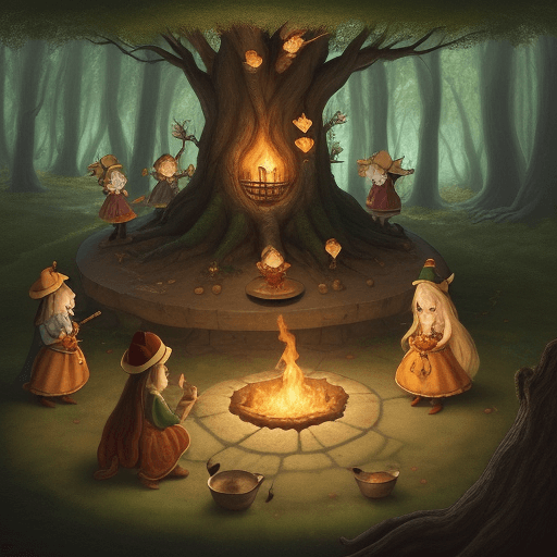 AI generated: Once upon a time, in the heart of the forest, there was a majestic tree where the lutins lived. Smal...