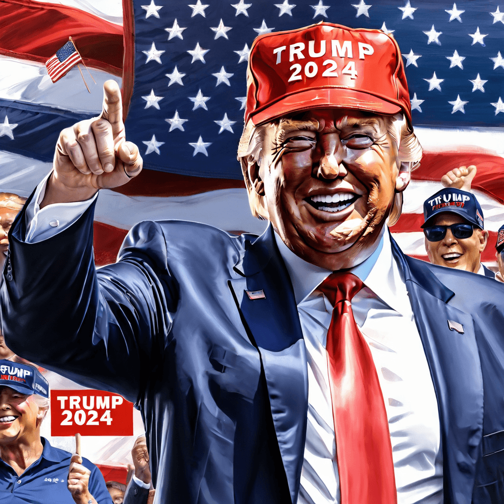 AI generated: Trump 2024!! ELECTION WINNER!! wearing a MAGA HAT!