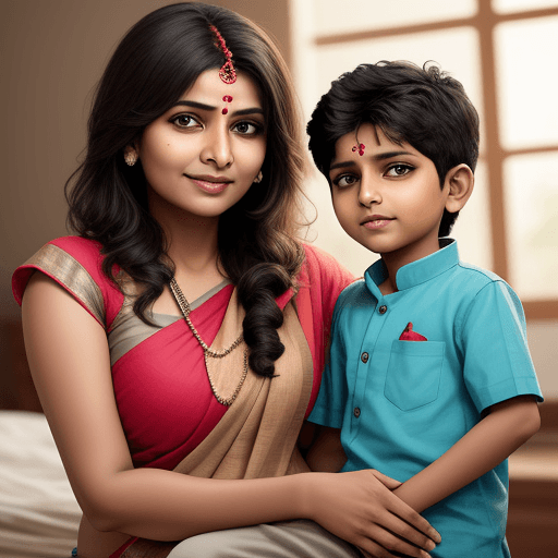 AI generated: indian mom son