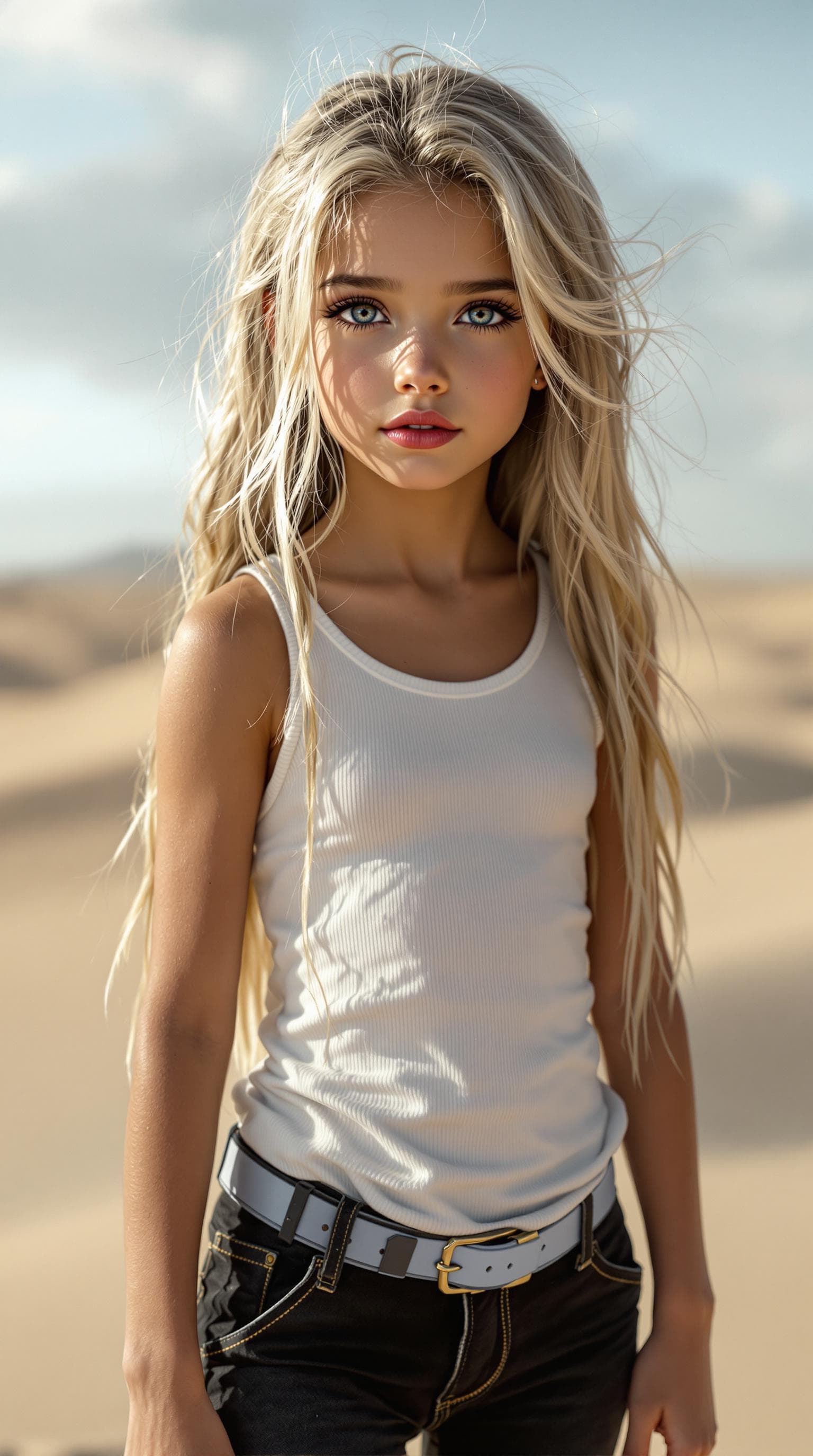 AI generated: a professional photo of a exceptionally beautiful girl in the world (age 7), (seven year old), highl...