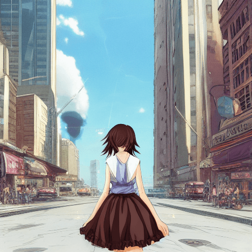 AI generated: perfect anime illustration, 1girl, woman, short hair, brown hair, (huge breasts blue tanktop), walki...
