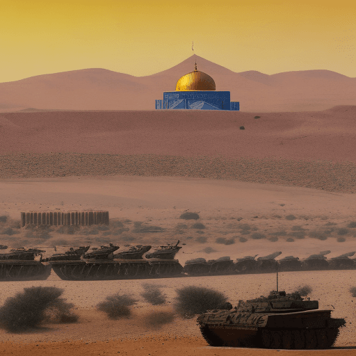 AI generated: In the heart of an expansive desert, an astonishingly vivid and visceral scene unfolds. The unforgiv...